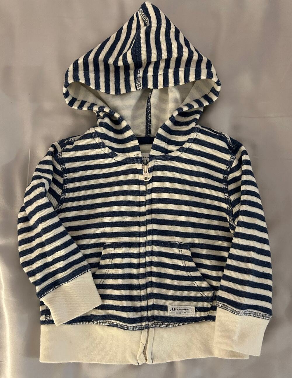 Gap blue stripe zip hoody size 12-18